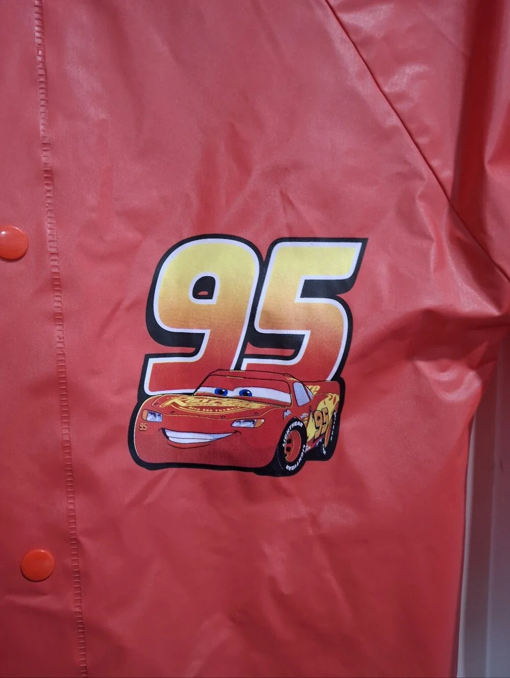 Disney Pixar Red Kids' Raincoat with Lightning Car 95 Size Medium(4years)